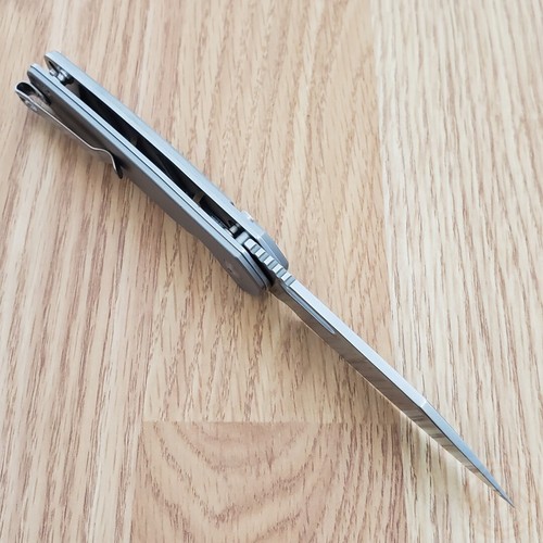 CJRB Pyrite Folding Knife 3.13" AR-RPM9 Steel Blade Gray Titanium Handle - Picture 8 of 12