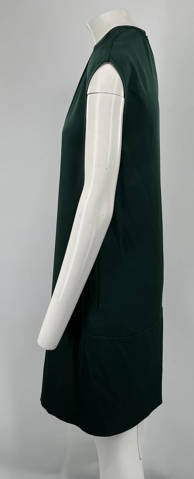 Abito a turni verde Celine manica con berretto in seta lunghezza al ginocchio con tasche taglia 42