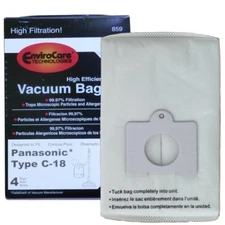 Fits for 4PK, ALLERGEN, PAPER BAGS PANASONIC C-18 CANISTER, GENERIC PART 859