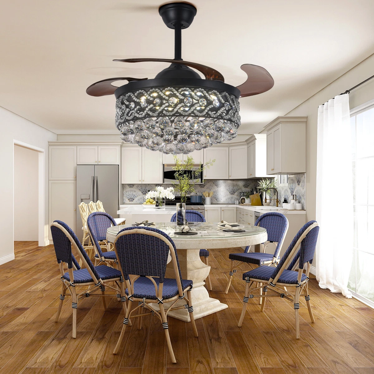 Modern LED Pendant Light Fixture Dining Room|Black Chandelier Living Room With Irregular Ring Lights|dimmable White Hanging Lamp Compatible With Kitchen Bedroom Island Cafe,Ceiling Pendant Lamp