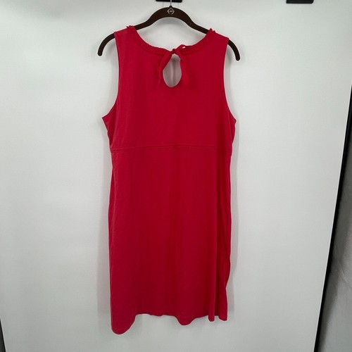Abito donna BASS XL rosso smanicato tubino casual maglia pullover scollo V elasticizzato - Foto 10 di 10
