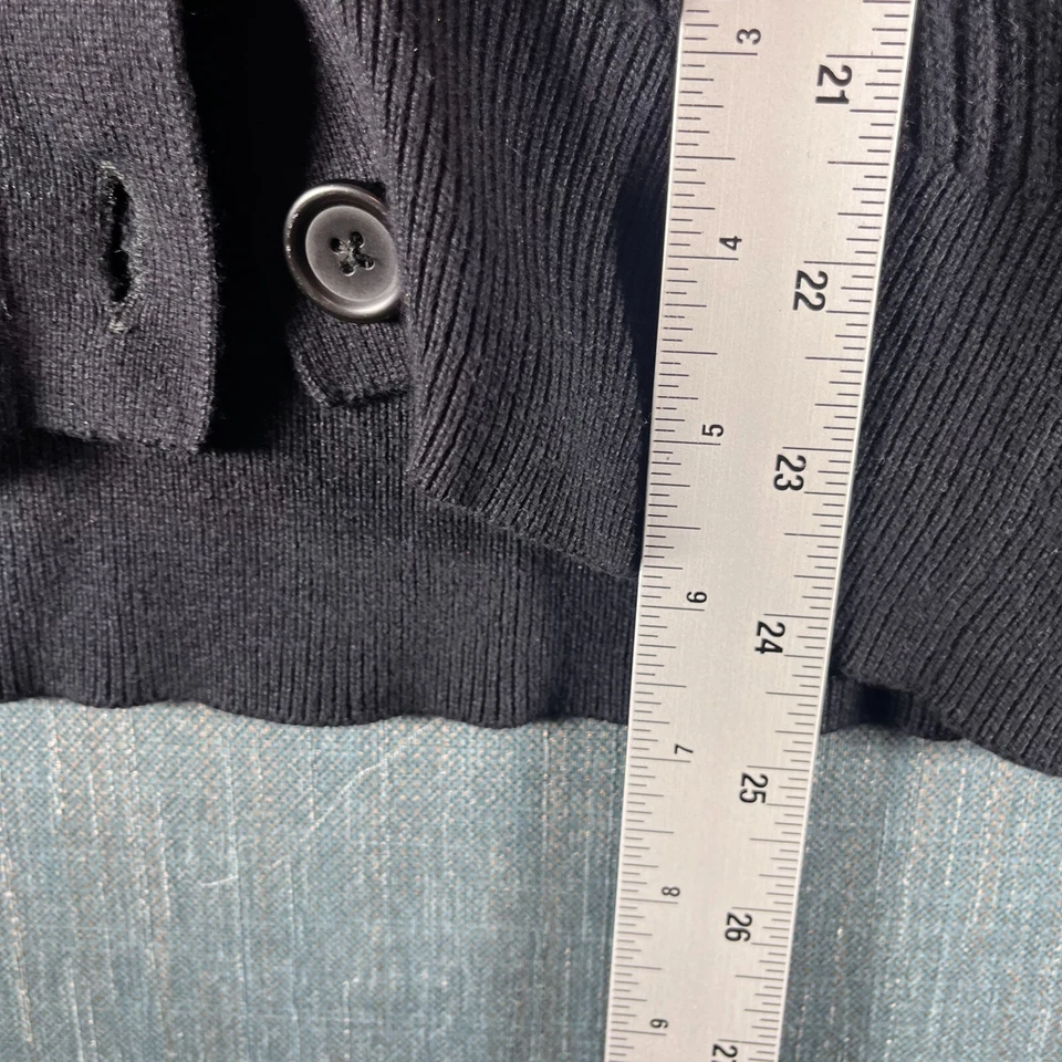 Uniqlo Mujer Cárdigan Suéter XS Negro Algodón Clásico Tejido Acanalado Manga Larga Foto 4 de 4