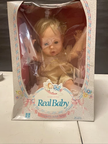 Real Baby Wide Eyed Doll 1985 Judith Turner Hasbro 21" Vtg Original Box