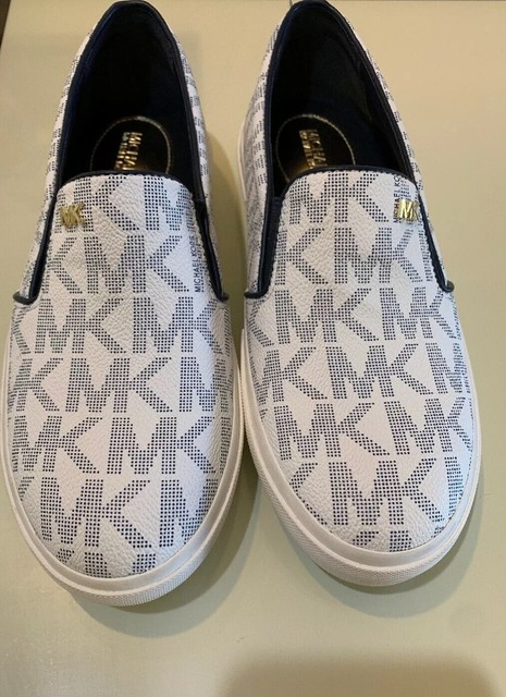 mk white slip on sneakers