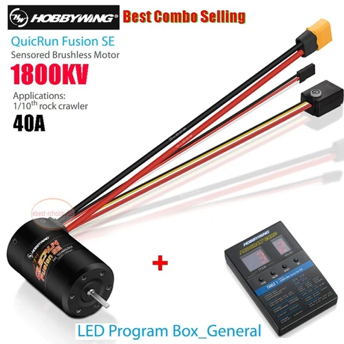 Combo HobbyWing QuicRun Fusion SE 1800KV 40A 2IN1 Motor ESC System +Program Card