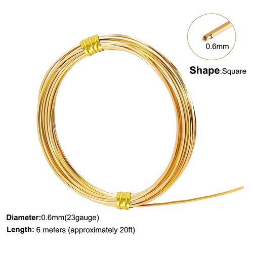 Square brass wire Diameter 0.6mm/0.8mm/1.0mm For Craft Line Jewelry Making DIY - Picture 13 of 18