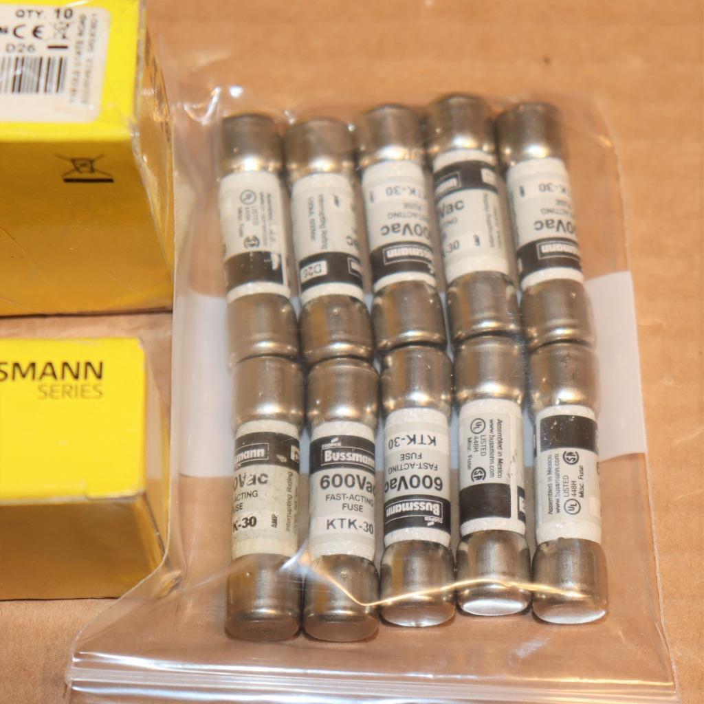 Fusible Rapide Bussmann KTK-30 – 30A, 600V AC – Original Et Fiable