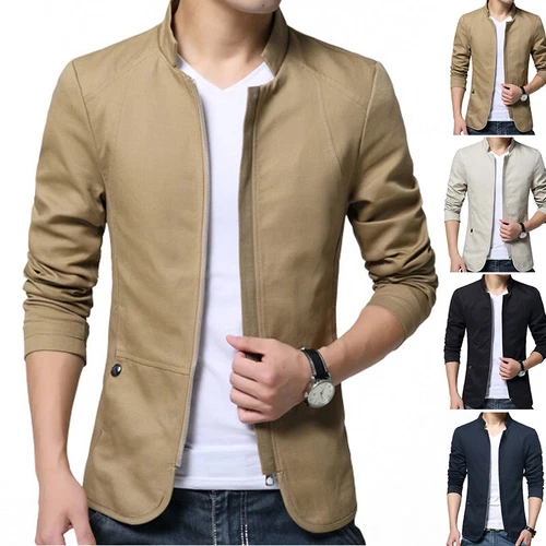 Blazer uomo casual cappotto giacca top slim fit business formale un bottone tuta cappotto - Foto 7 di 28