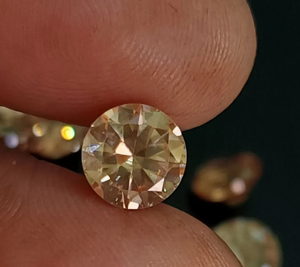 Zafiro champán natural de 7 mm cortado redondo 20 piezas certificado Lote de gemas sueltas certificadas Foto 4 de 4