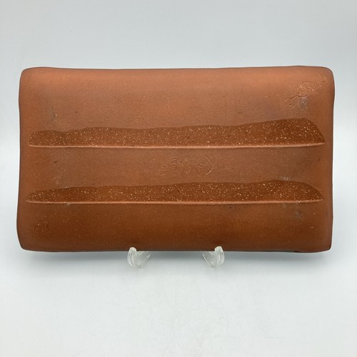 Piatto sushi rettangolare ceramica artistica vintage vassoio 10x6 astratto firmato 99 - Foto 2 di 10
