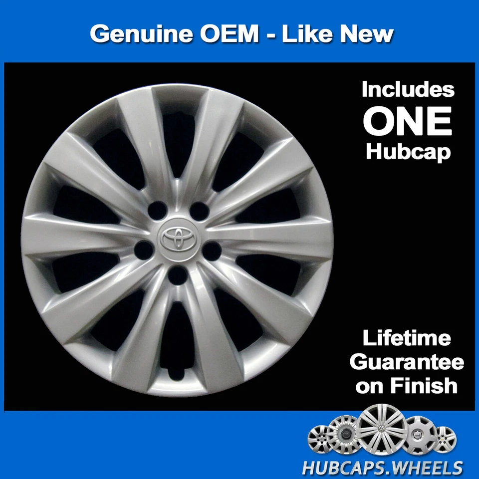 Tapacubos para Toyota Corolla 2011-2013 genuino de fábrica OEM 16 pulgadas cubierta de rueda 61159 Foto 2 de 4