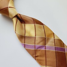 5A) IKE BEHAR MULTICOLOR PLAIDS 100% SILK NECKTIE MADE IN USA
