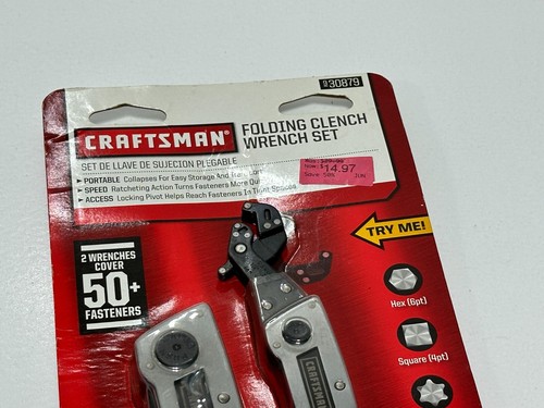 NOS Craftsman Tools 30879 Folding Clench Wrench Set 6” & 8” - Picture 2 of 7