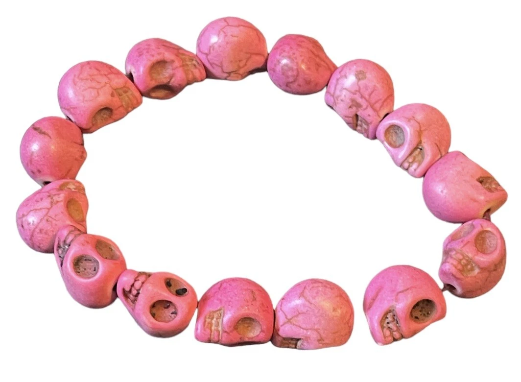 Pink skull bracelet deals