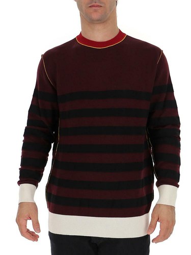 BLACK Striped Crewneck Sweater 