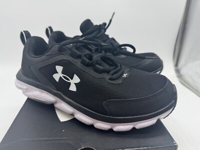 UNDER ARMOUR WOMEN'S CHARGED ASSERT 9 RUNNING SHOES BLACK WHITE SIZE 8.5 WIDE