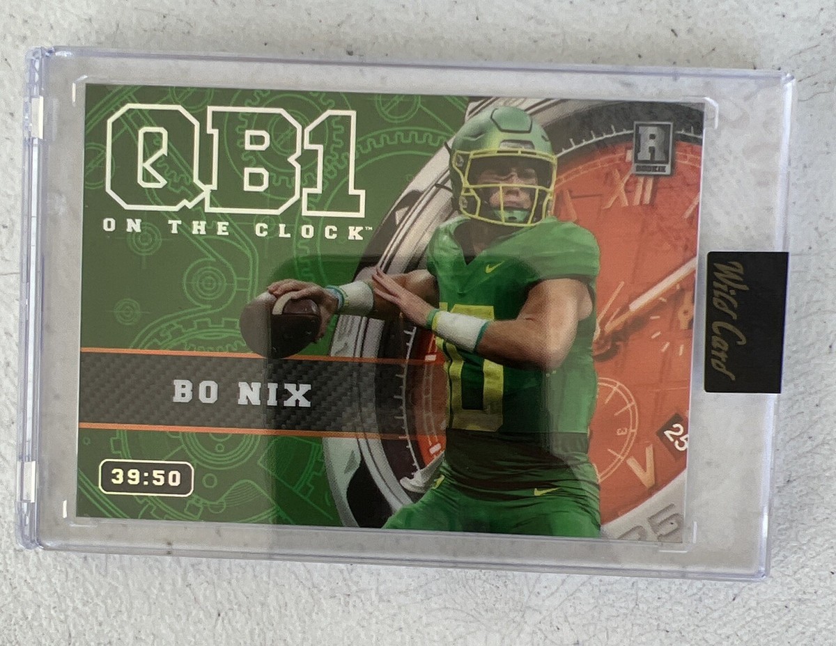 Bo Nix Wild Card QB1 On the Clock Green/Orange 39/50 | eBay Bo Nix Wild Card QB1 On the Clock Green/Orange 39/50 | eBay