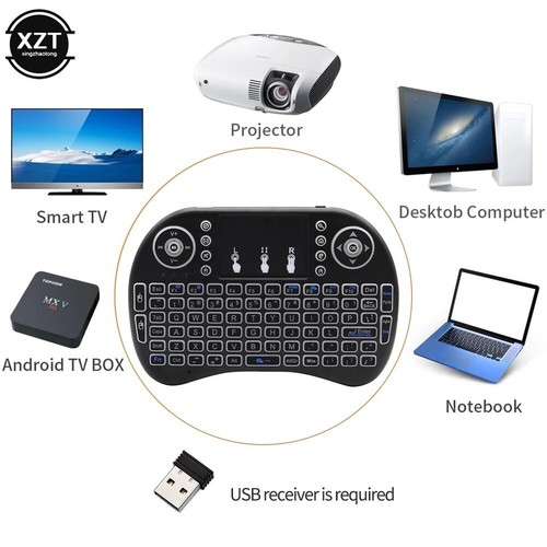 New Easy Backlit Air Mouse Remote Tochpad Wireless for Android TV PC - 第 1/9 張圖片