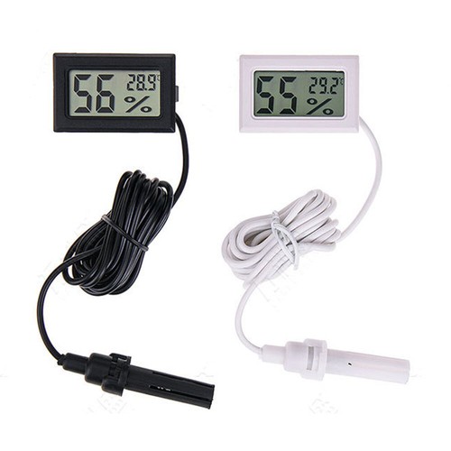 2-In-1 LCD Digital Temperature/Humidity Meter Embedded With Probe Free Battery