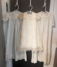 Lot Of 3 Antique Victorian Christening Baptism Gowns