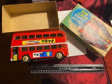 VINTAGE RED DOUBLE DECKER FRICTION BUS IN ORIGINAL BOX MF 844 - EXCELLENT LOOK 