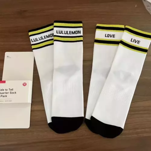 2 Pair Lululemon Athletic Socks TALE TO TELL MID CREW SOCK Size - Picture 9 of 19