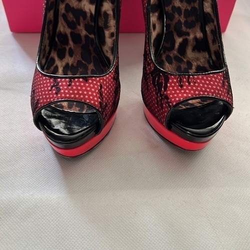 NIB Betsy Johnson Lace Peep toe heels Size 7.5 - Picture 8 of 11