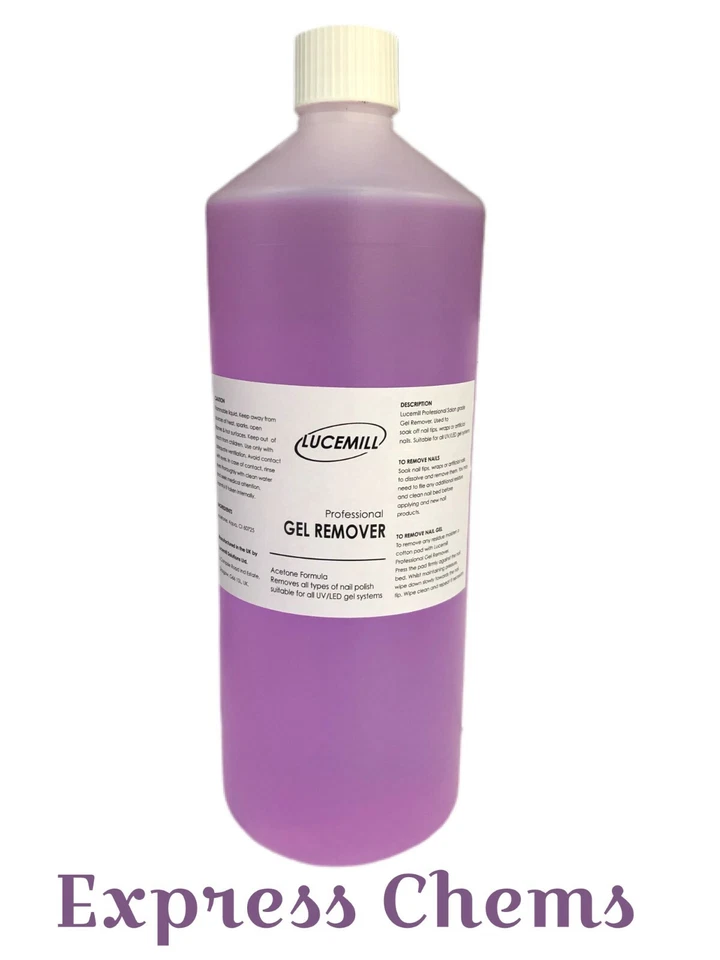 LUCEMILL PROFESSIONAL 1 Litre (L) Professional GEL (PURPLE) NAIL POLISH UV LED ACETONE REMOVER