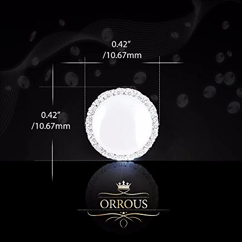 Pendientes Orrosos Chapados en Oro 18k Redondos Concha Simulada Perla Circonita Halo Foto 3 de 4