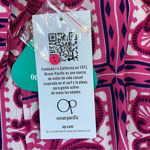 Ocean Pacific NWT Jumpsuit Size XL Pink Floral Geometric Sleeveless Beachy Boho - Picture 9 of 13