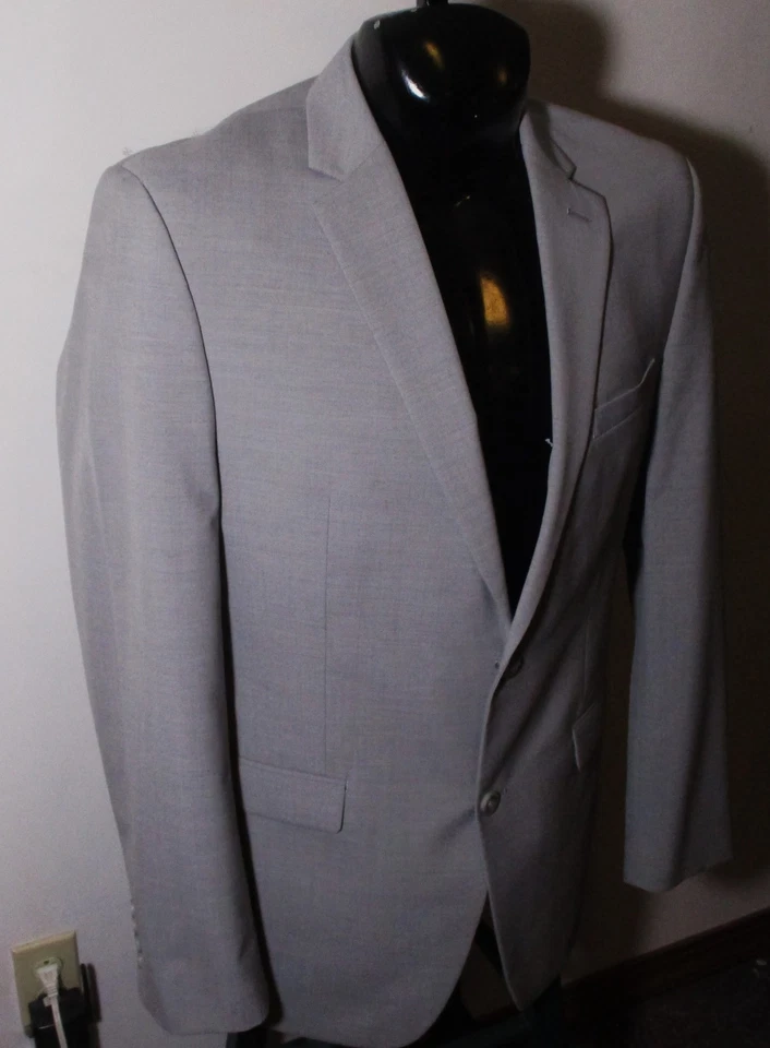 Traje de 2 piezas de lana gris PERRY ELLIS "Portfolio" para hombre talla 42 largo, 34X33 nuevo sin etiquetas Foto 4 de 4