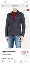 Armani Emporio Men s Navy Pique cozy fall Casual Stretch Blazer 2 Button Sz M