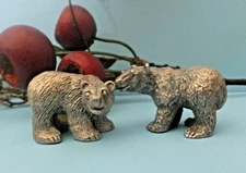 Hudson Pewter Noah's Ark ~ MALE & FEMALE POLAR BEARS ~  #7295 & #7296