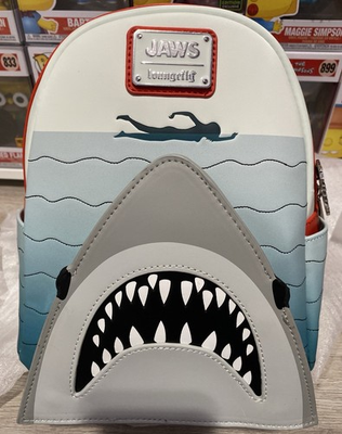 #ad LOUNGEFLY Jaws Shark Mini Backpack NWT Universal Studios Exclusive $300.00