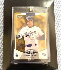 Shohei Otani 50/50 Topps Chrome 19 Gold Refractor Dodgers Serial Numbered