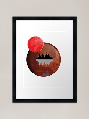 Stadt auf dem Mars Gerahmter Kunstdruck Gerahmtes Wandbild Poster Leinwanddruck Bild