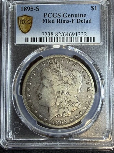 1895 S Morgan Silver Dollar PCGS Genuine - Fine Details (82 - Filed Rims)