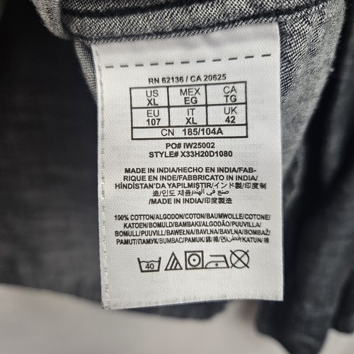 Camisa de mezclilla negra Guess para hombre XL algodón - Imagen 4 de 5