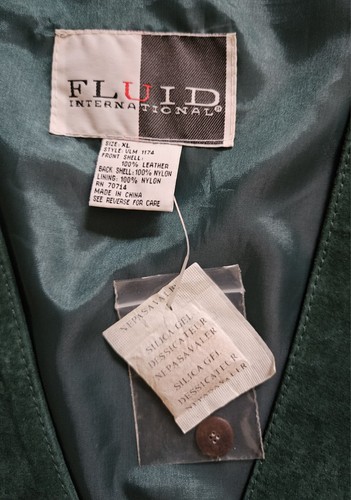 Gilet Fluid International 100% pelle uomo XL verde - Foto 3 di 8