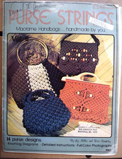 VINTAGE 1977 Purse Strings Macrame Pattern Instruction Book 14 Designs  Project
