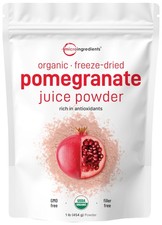 Organic Pomegranate Juice Powder, 1 Pound  100 Natural Fruit Powder  Freez...