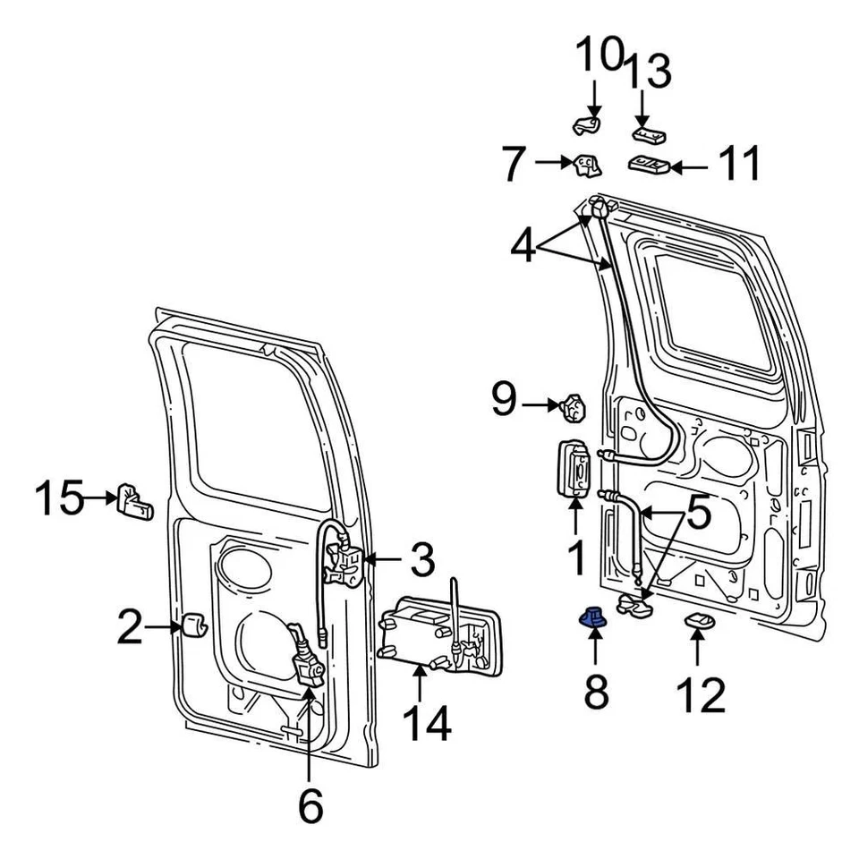 For Ford E-350 Super Duty 99-14 Ford Center Rear Door Lock Striker Plate - Image 2 of 4