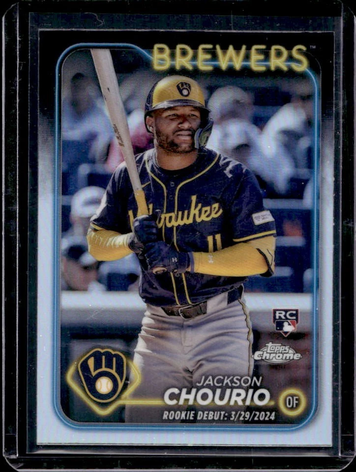 2024 Topps Chrome Update Jackson Chourio RC Refractor Rookie #USC30 Brewers