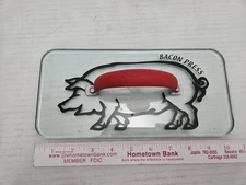 Prepology Tempered Glass Pig Bacon Sandwich Burger Press 10.5 X 5" FREE SHIPPING