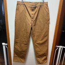 Carhartt Loose Fit Washed Duck Utility Work Pants Brown Men's Size 44x36 NEW