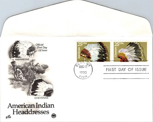 S07-7572, AMERICAN INDIAN HEADDRESSES, ARTCRAFT FIRST DAY COVER