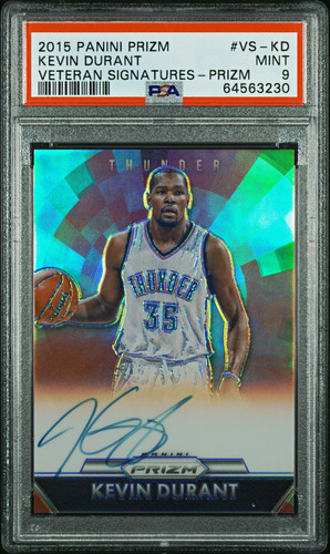 2015-16 Panini Prizm Vet Signatures Kevin Durant #VS-KD Silver /25 Auto PSA 9