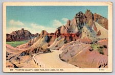 Postcard Vampire Valley Cedar Pass Bad Lands South Dakota USA Unposted