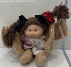 Cabbage Patch Kids Brown Hair Pink Outfit Plush Jacket Braids Doll Vintage