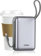 VINKO 20000mAh Fast Charging Power Bank, Small Power Bank with Built-in Cable, 2